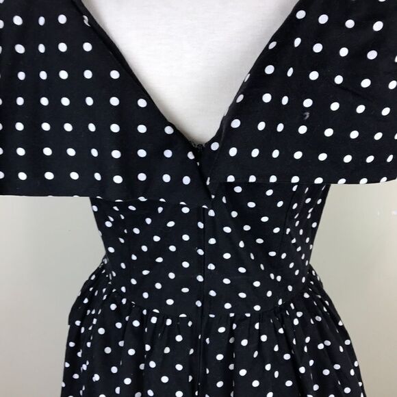 Vintage A La Mode 60s Polka Dot Large Sleeve Dress - Picture 4 of 8